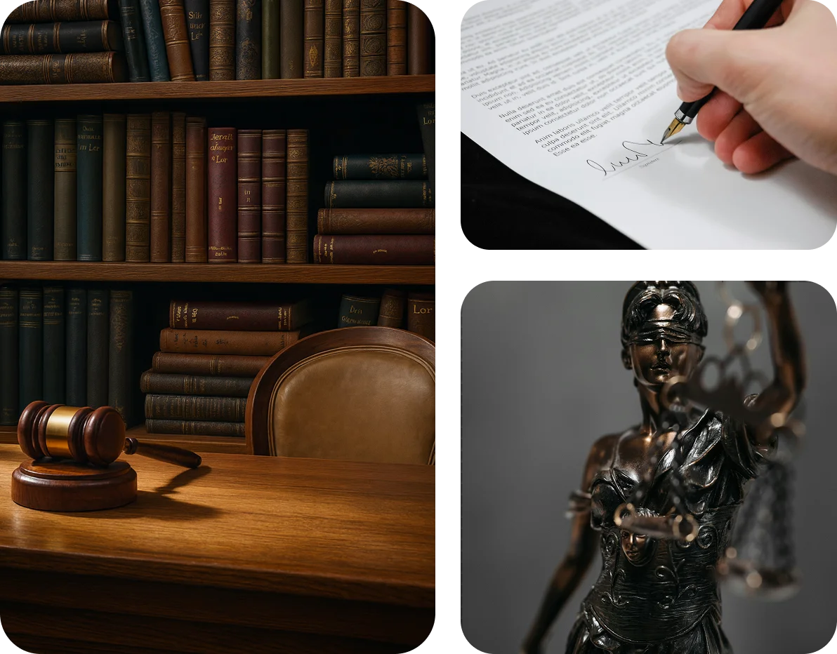 Ilustración de un edificio de justicia con una balanza